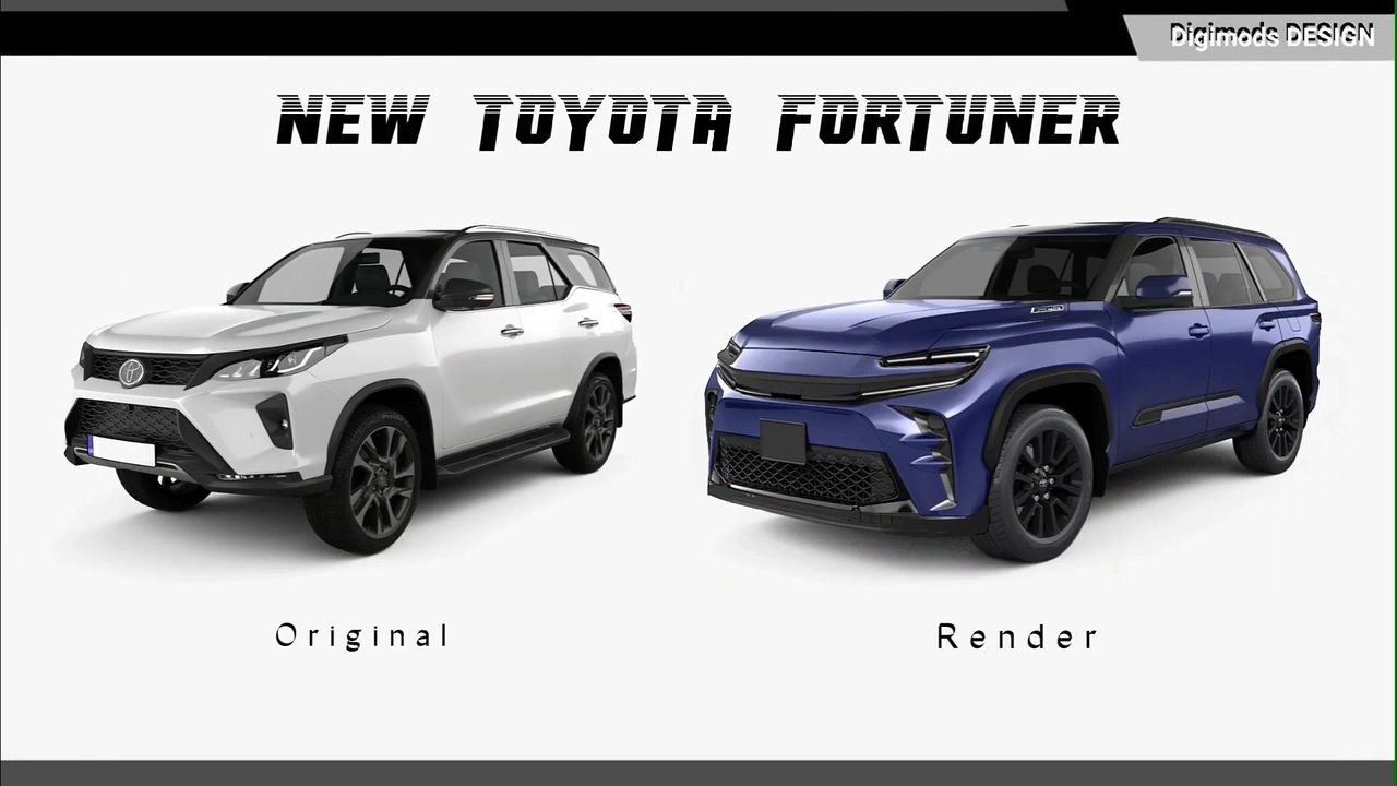 Ảnh phác họa thiết kế Toyota Fortuner 2024 dựa trên Tacoma